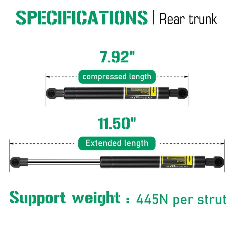 AEagle AEagle Rear Trunk Lift Supports Struts Shocks for Infiniti Q50 2014-2018, 6802 Qty 2  - Image 2