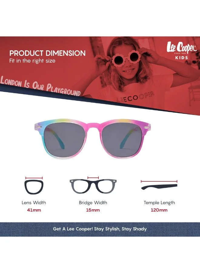 Lee Cooper  Polarized Sunglasses Rainbow Colorful Frame Grey Mirror Lens 41mm  - LCK115C01  | Best Price UAE