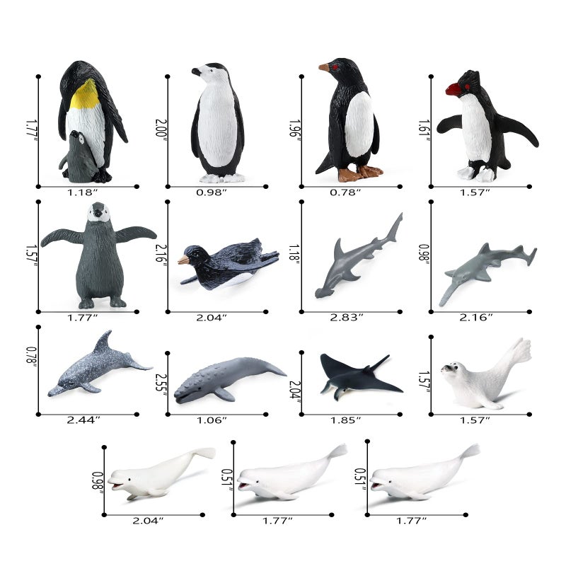 Sienon Ocean Sea Animals Toys Figures, 26PCS Mini Plastic Sea Creature Toys Arctic Ocean Animals Figurines Penguins Polar Bears Snowy Owl Under The Sea Life Figures Cake Topper Goody Bag Easter Egg Filler - Image 2