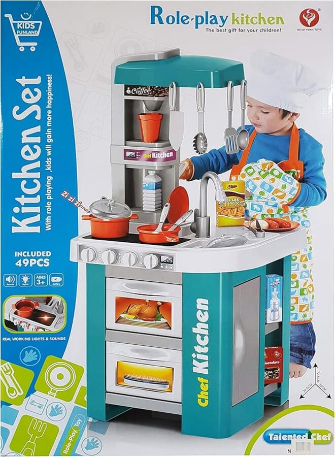 kitchen set Children's Electronic Pretend Toy (Blue)