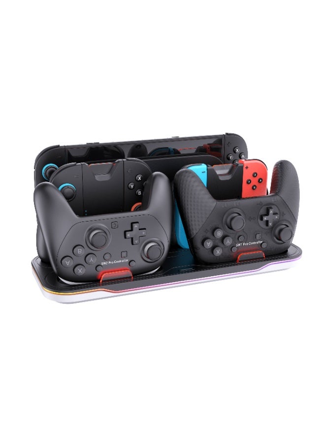 epicarma All-in-One Charging Dock Station for Nintendo Switch 2, Switch OLED & Switch, Controller Charging Station with Joy-Con Charger, RGB Lighting, Storage Stand, Multi-Function Charging Dock for Controllers & Gaming Accessories - Image 3