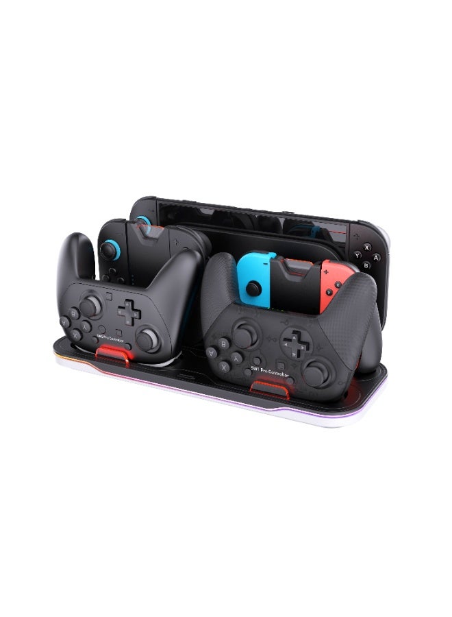 epicarma All-in-One Charging Dock Station for Nintendo Switch 2, Switch OLED & Switch, Controller Charging Station with Joy-Con Charger, RGB Lighting, Storage Stand, Multi-Function Charging Dock for Controllers & Gaming Accessories - Image 2