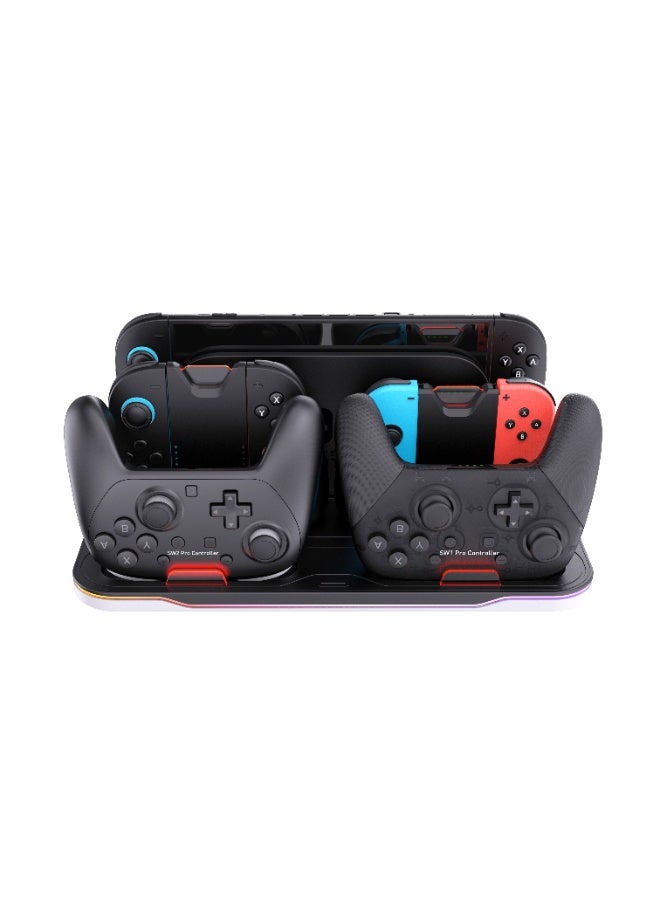 epicarma All-in-One Charging Dock Station for Nintendo Switch 2, Switch OLED & Switch, Controller Charging Station with Joy-Con Charger, RGB Lighting, Storage Stand, Multi-Function Charging Dock for Controllers & Gaming Accessories - Image 1