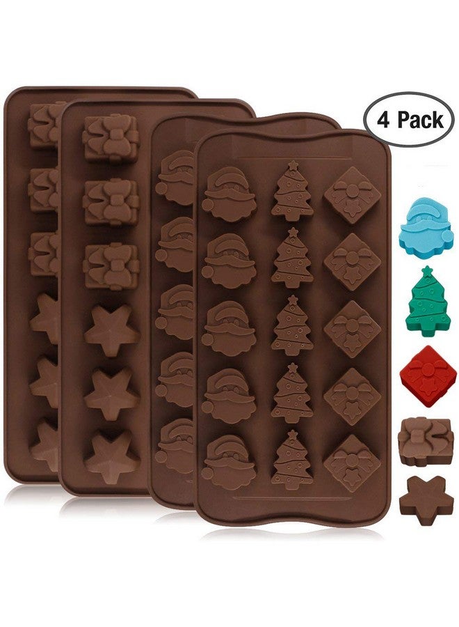دانزي إكس قوالب شوكولاتة عيد الميلاد، قوالب حلوى سيليكون، DanziX، 4 عبوات من قوالب الصمغ لعيد الميلاد، قوالب خبز بطابع عيد الميلاد للشوكولاتة والحلوى والصمغ والصابون - Image 2