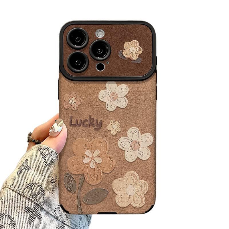 BB Silicone Protective Case for Huawei Mate 70 with Matte Finish and Oil Painting Floral Pattern plus Lanyard plus Large Window Design in Black - Image 5