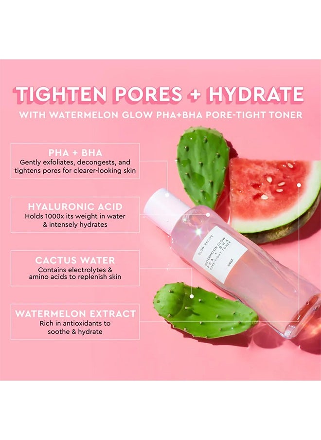 GLOW RECIPE Watermelon Glow PHA + BHA Pore-Tight Toner - Face Toner -  Pore Minimizer & Gentle Facial Exfoliator for Tightening, Hydrating & Exfoliating - Glycerin, Watermelon & Cactus Water, 150ml  - Image 2