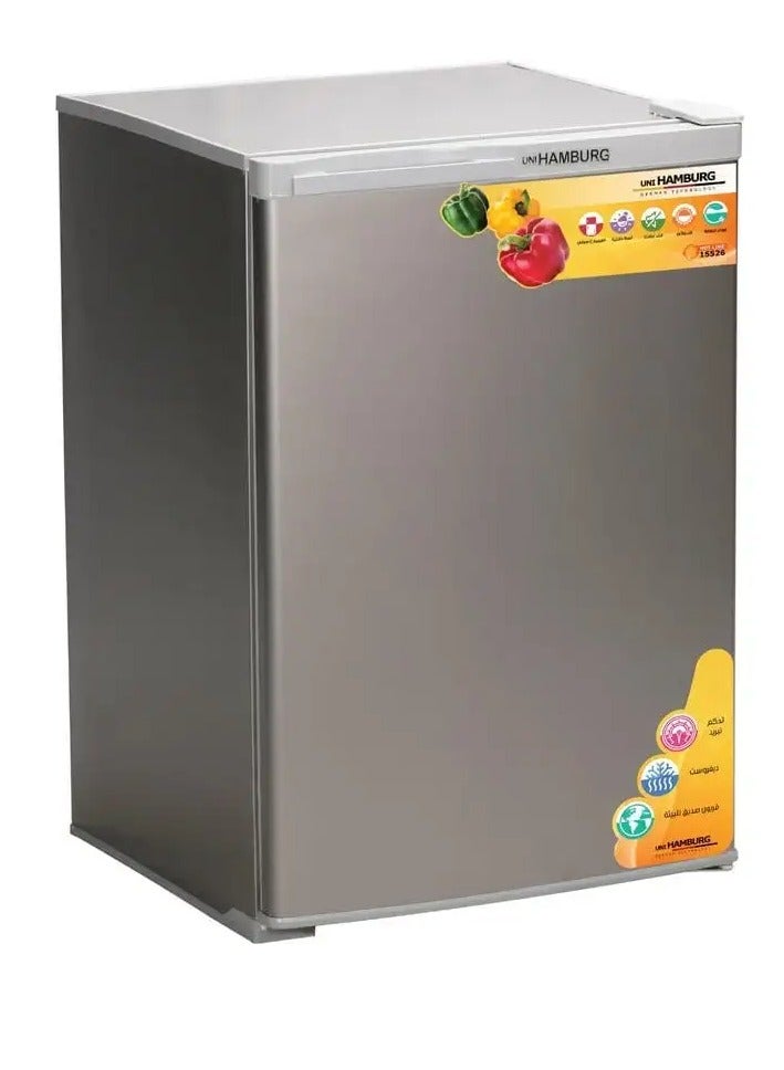 ثلاجة مني بار سعة 140 ليتر من هامبورج FB15 لون فضي