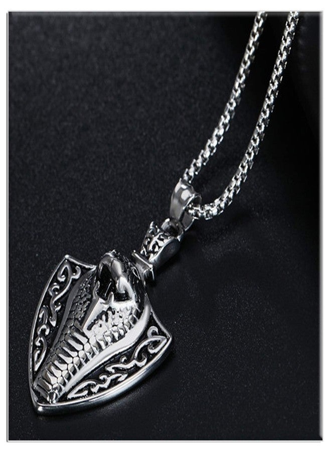 Xusamss Hip Hop Stainless Steel Animal Cobra Pendant Snake Necklace(White) - Image 5