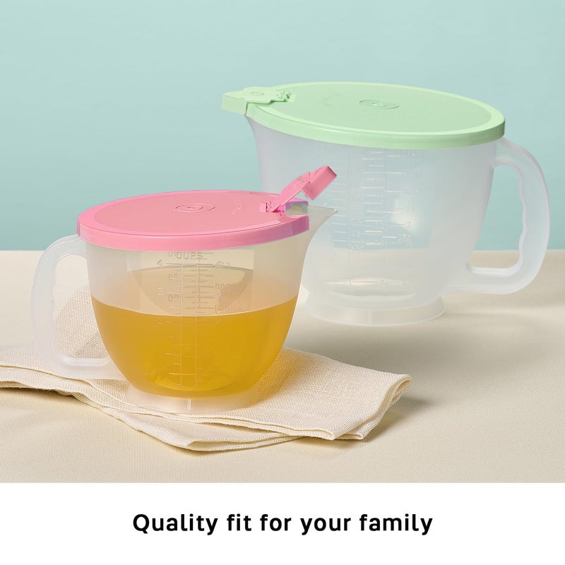 Tupperware Classic Mix-N-Store Pitcher Set in Mint Green and Candy Pink, Dishwasher Safe and BPA Free (2 Bowls, 2 Lids) - Image 4