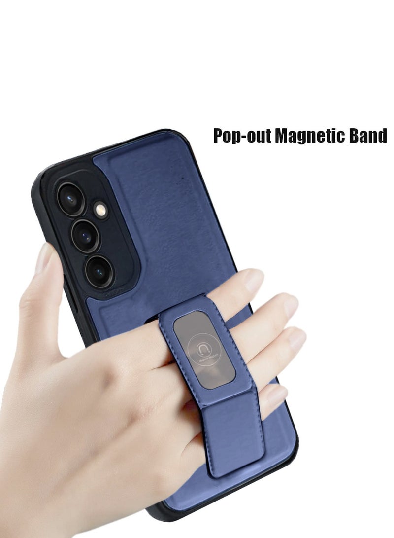 Techie جراب خلفي أنيق من السيليكون TPU مع حامل مغناطيسي آمن لهاتف Samsung Galaxy S23 FE - أزرق داكن - Image 5