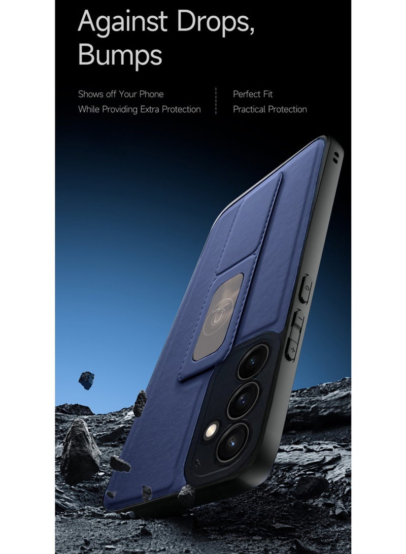 Techie جراب خلفي أنيق من السيليكون TPU مع حامل مغناطيسي آمن لهاتف Samsung Galaxy S23 FE - أزرق داكن - Image 4