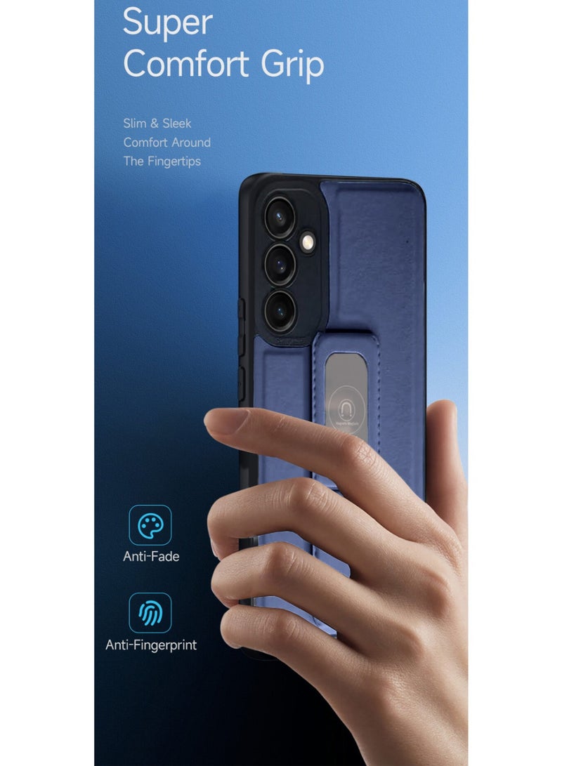 Techie جراب خلفي أنيق من السيليكون TPU مع حامل مغناطيسي آمن لهاتف Samsung Galaxy S23 FE - أزرق داكن - Image 3