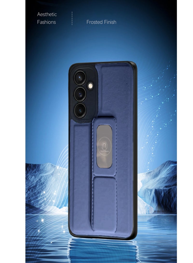 Techie جراب خلفي أنيق من السيليكون TPU مع حامل مغناطيسي آمن لهاتف Samsung Galaxy S23 FE - أزرق داكن - Image 2