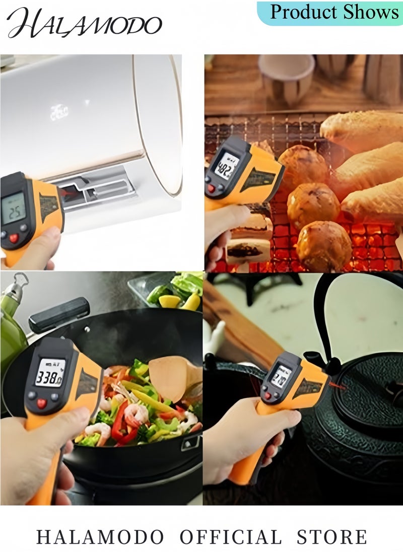 Kitchen Infrared Thermometer, -50°C to 380°C(-58°F to 716°F) Digital Laser Infrared Thermometer Gun Instant-read Handheld Thermometer