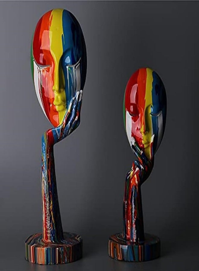 suruim Luxury Colorful Feminine Decor Modern Sculptures Thinker Statue Abstract Art Home Decor Decorative Living Room Contemporary Center Table Shelf Decor (Large 15.3x4.9x4.9in) - Image 2