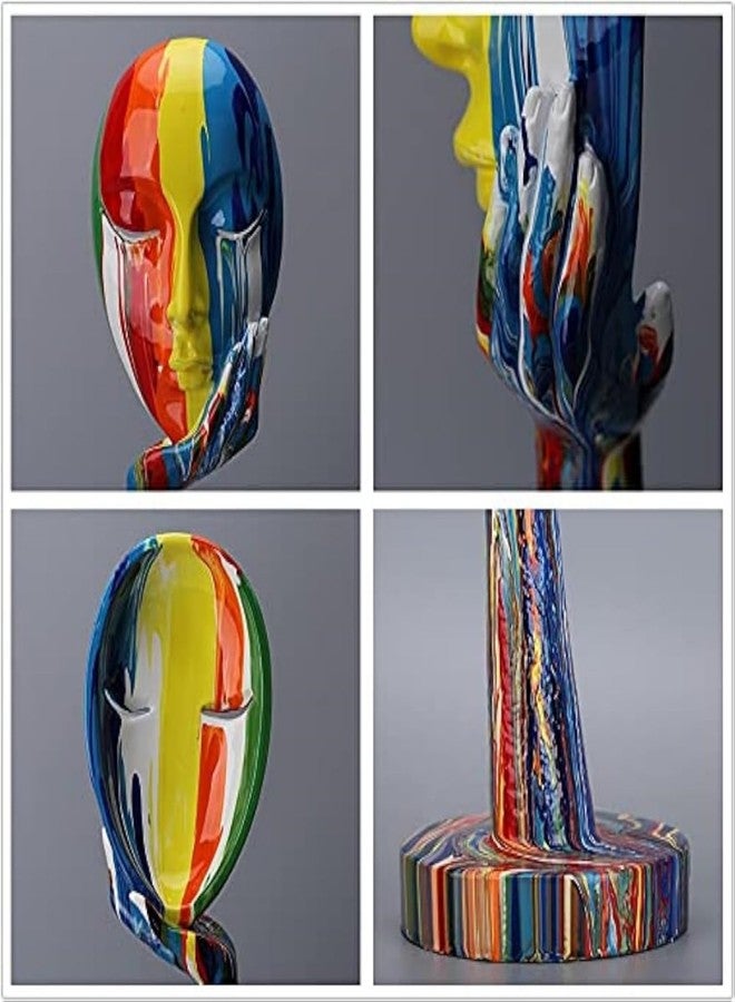 suruim Luxury Colorful Feminine Decor Modern Sculptures Thinker Statue Abstract Art Home Decor Decorative Living Room Contemporary Center Table Shelf Decor (Large 15.3x4.9x4.9in) - Image 3