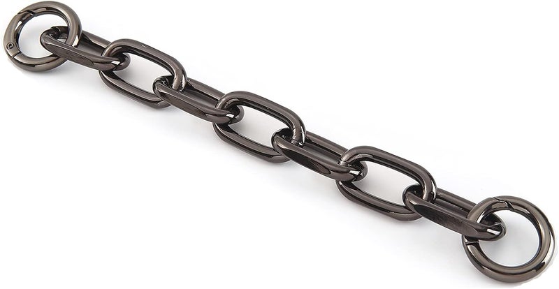 Yichain إكسسوار تمديد حزام حقيبة اليد المعدني الكبير العصري، تمديد حزام الكتف، سلسلة حقيبة زينة (أسود) - Image 1