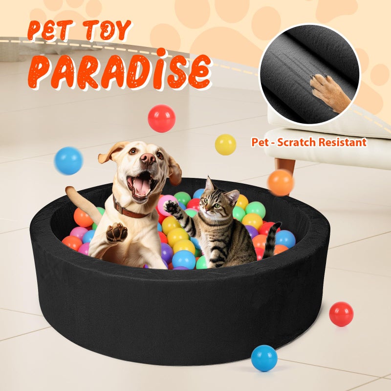 COZYTRAUM Pet Beds, 27.5 Inch Round Foam Sof Dog Bedsï¼ŒSuitable for Small Dog & Cat Play in The Ball Pitï¼ŒBlack - Ideal for Puppies and Kittensï¼ˆBalls Not Includedï¼‰... - Image 5