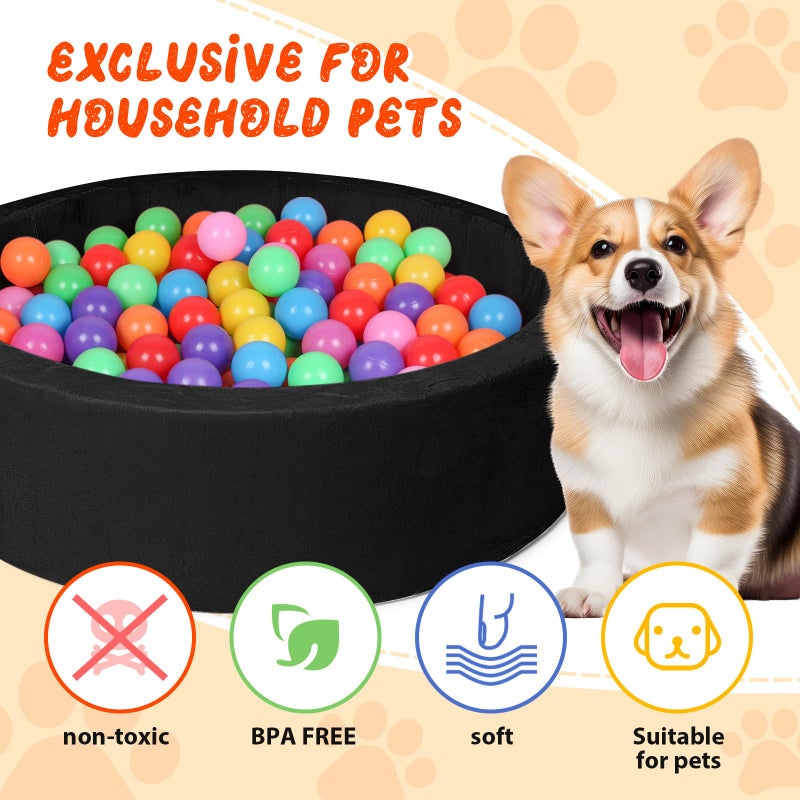 COZYTRAUM Pet Beds, 27.5 Inch Round Foam Sof Dog Bedsï¼ŒSuitable for Small Dog & Cat Play in The Ball Pitï¼ŒBlack - Ideal for Puppies and Kittensï¼ˆBalls Not Includedï¼‰... - Image 3