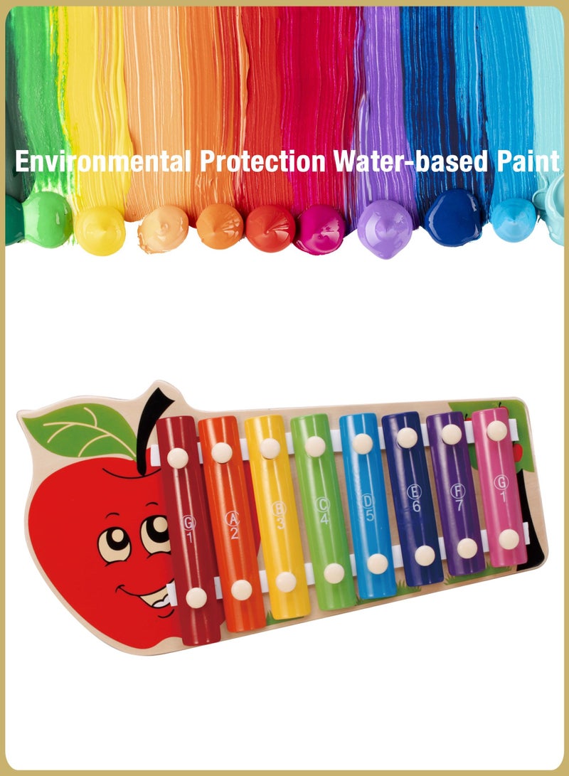 al ostoura toys إكسيليفون خشبي للأطفال مع ثمانية أصوات هاند نوك، هدية تعليمية - Image 3