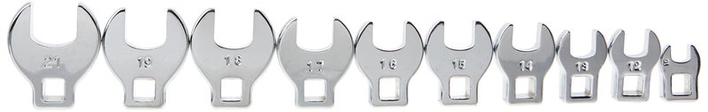 Performance Tool W452 10Piece Metric Open End Crowfoot Wrench SetSilver