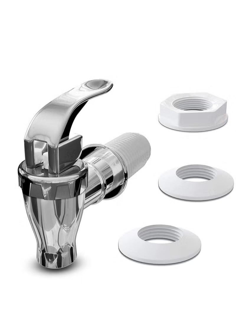 Replacement Spigot for Beverage Dispenser Carafes Chrome Design Lock Open Style (1pack) Push Style faucet for Beverage Dispenser Carafe, Replacement Spigot  - Image 2