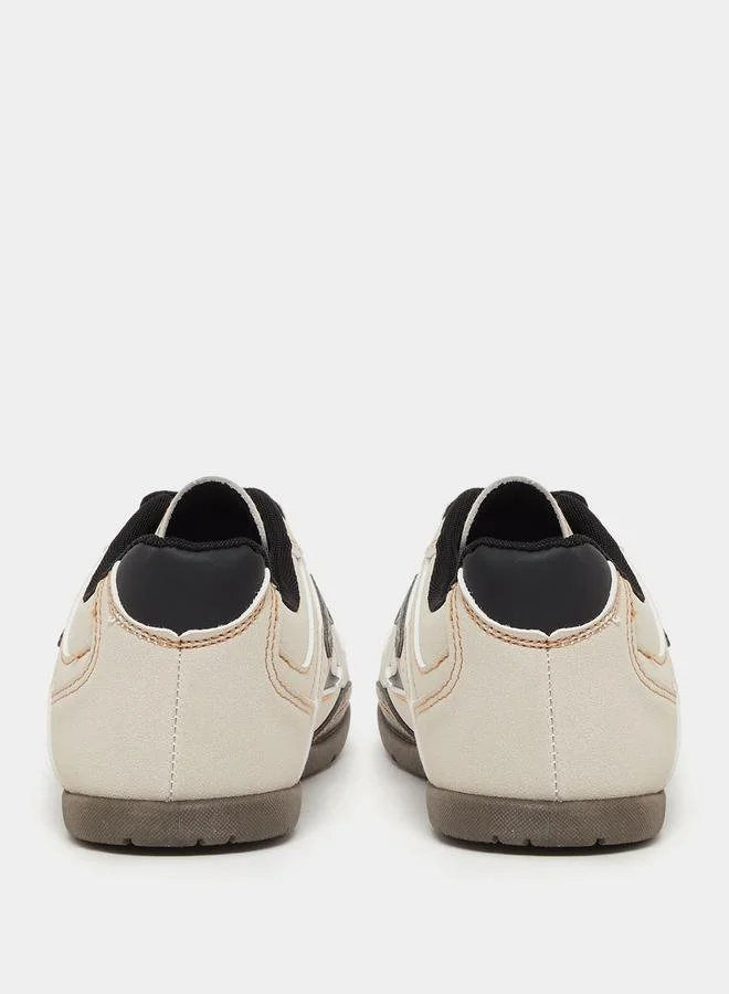 Styli Panelled Tritone Lace-Up Sneakers