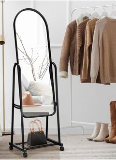 Sturdy, Heavy-Duty Standing Mirror With Adjustable Stand, Can Be Detached And Hung On The Wall, Equipped With Wheels For Easy Movement, 153X40 Cm