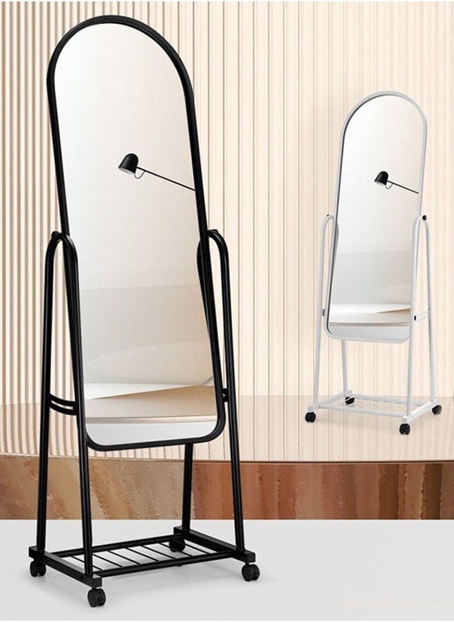 Generic - Sturdy, Heavy-Duty Standing Mirror With Adjustable Stand, Can Be Detached And Hung On The Wall, Equipped With Wheels For Easy Movement, 153X40 Cm - Image 1