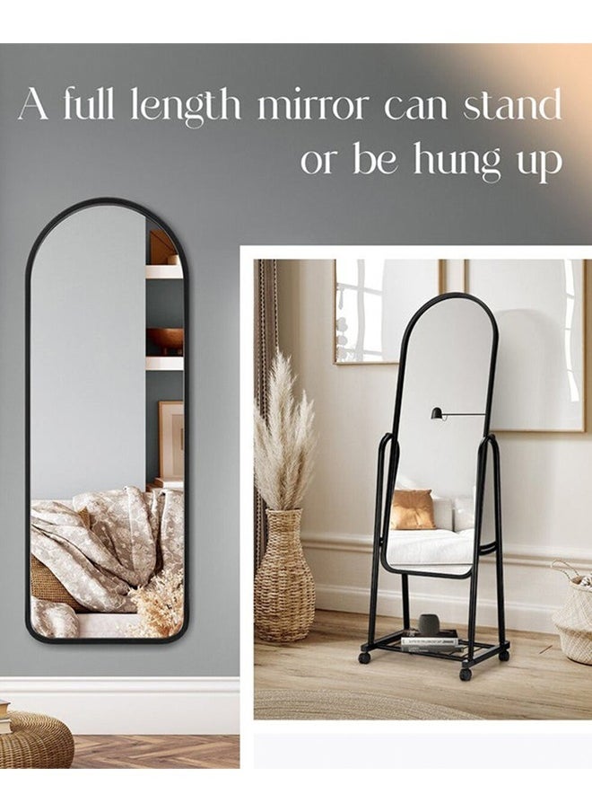 Generic - Sturdy, Heavy-Duty Standing Mirror With Adjustable Stand, Can Be Detached And Hung On The Wall, Equipped With Wheels For Easy Movement, 153X40 Cm - Image 1