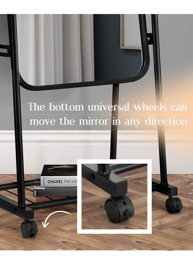 Generic - Sturdy, Heavy-Duty Standing Mirror With Adjustable Stand, Can Be Detached And Hung On The Wall, Equipped With Wheels For Easy Movement, 153X40 Cm - Image 1