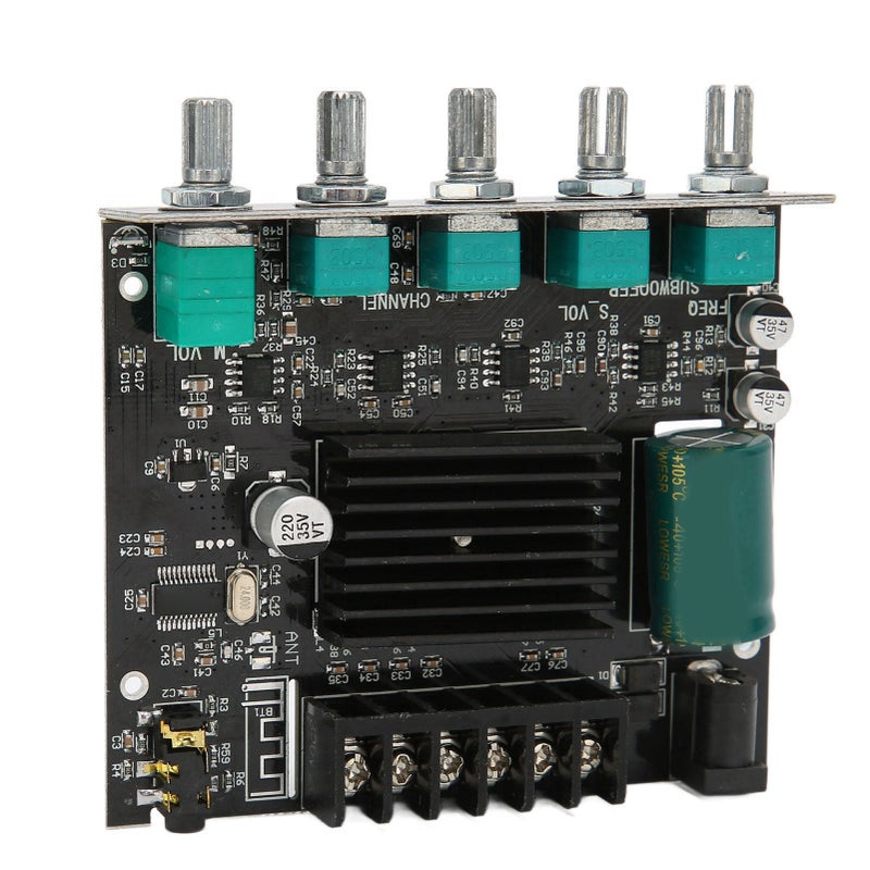 High Power Amplifier Board DC12-24V: BT 5.0 AUX Input - Adjustable Treble Bass Volume 2.1 Channel Stereo Amplifier for Home Car Speaker Setup With Overheat Short Circuit Protection - Image 5