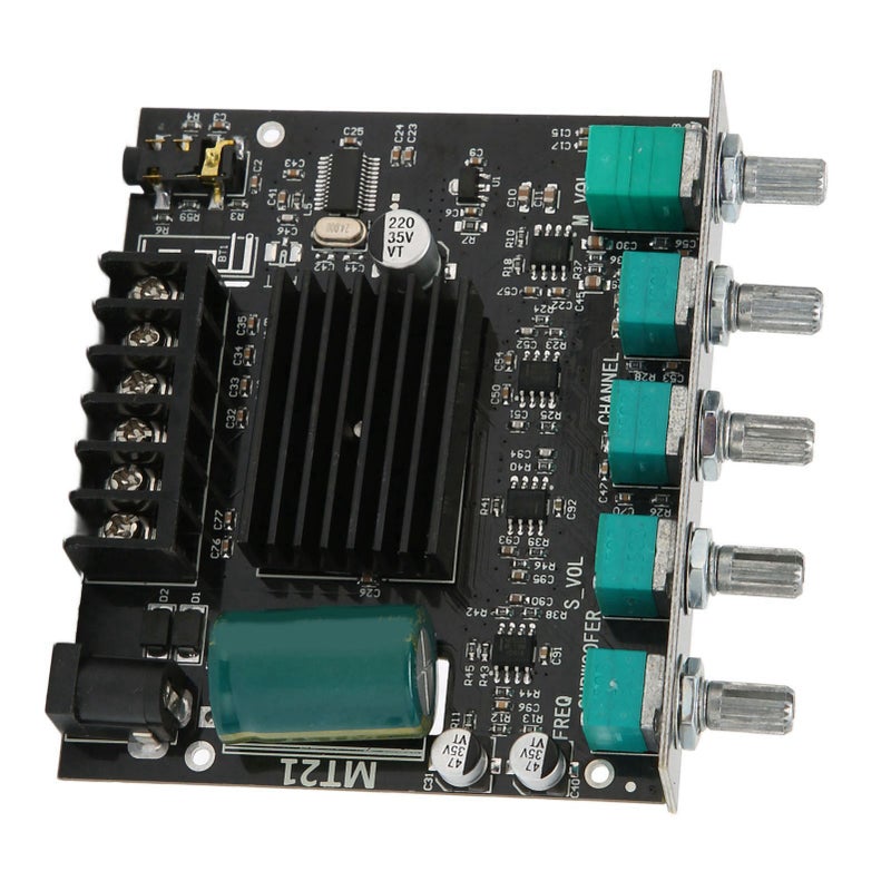 High Power Amplifier Board DC12-24V: BT 5.0 AUX Input - Adjustable Treble Bass Volume 2.1 Channel Stereo Amplifier for Home Car Speaker Setup With Overheat Short Circuit Protection - Image 4