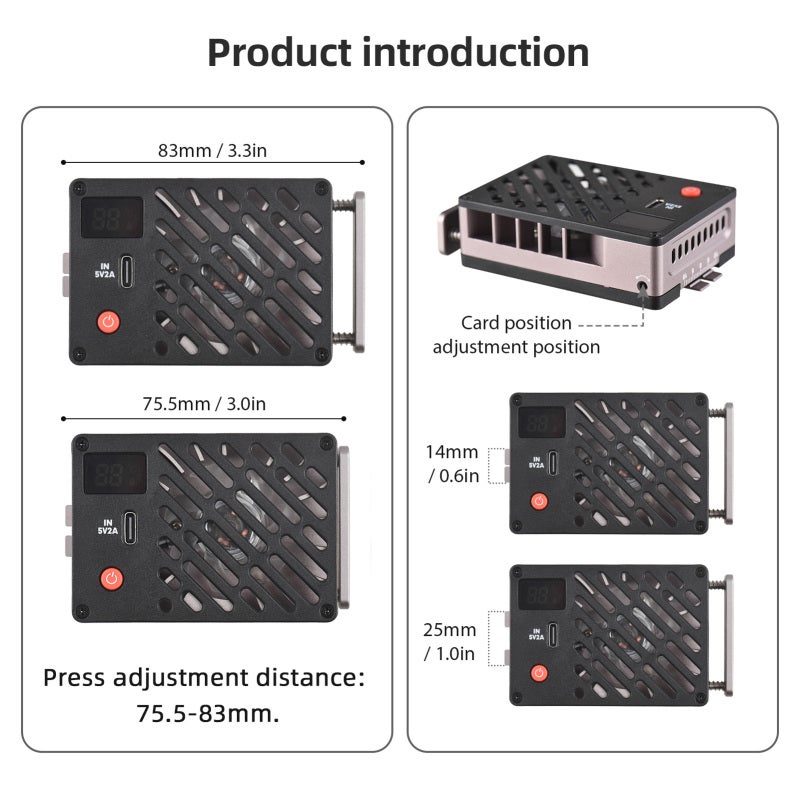 Camera Cooling System: 115 G Black Portable Type-C Powered Efficient Cooling Fan - Low Noise Operation Universal Compatible Camera Cooler for Live Streaming Video Recording Outdoor Use - Image 5
