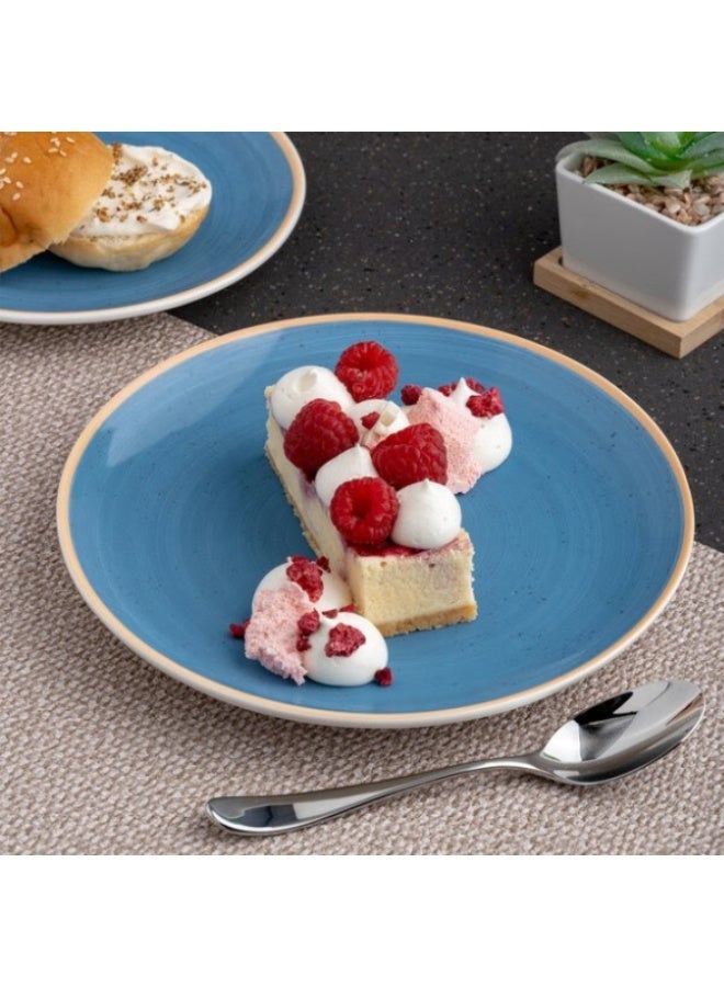 Ariane Premium Fine Porcelain Round Rimless Plate Splash Blue - Image 2