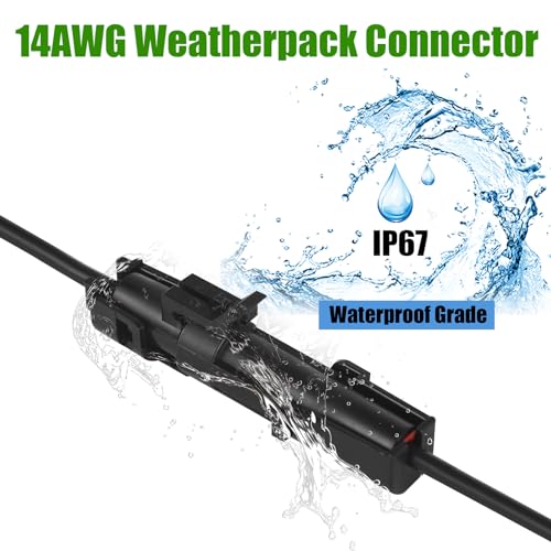 MUYI 14AWG Electrical Connectors Kits, 3 Sets 1 Pin Way Wire Harness Connectors Weatherpack Pack Connector Kit - Image 4