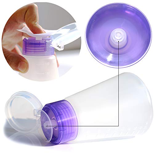 Jiulory Acetone Pump Dispenser Push Down Lockable Alcohol Dispenser Bottle 2 Packs 180ml OneTouch Pump Dispenser Empty Bottle for AlcoholAcetoneNail PolishToner ect 2 Packs 180ml - Image 5