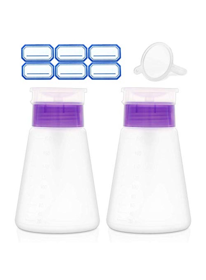 Jiulory Acetone Pump Dispenser Push Down Lockable Alcohol Dispenser Bottle 2 Packs 180ml OneTouch Pump Dispenser Empty Bottle for AlcoholAcetoneNail PolishToner ect 2 Packs 180ml - Image 1