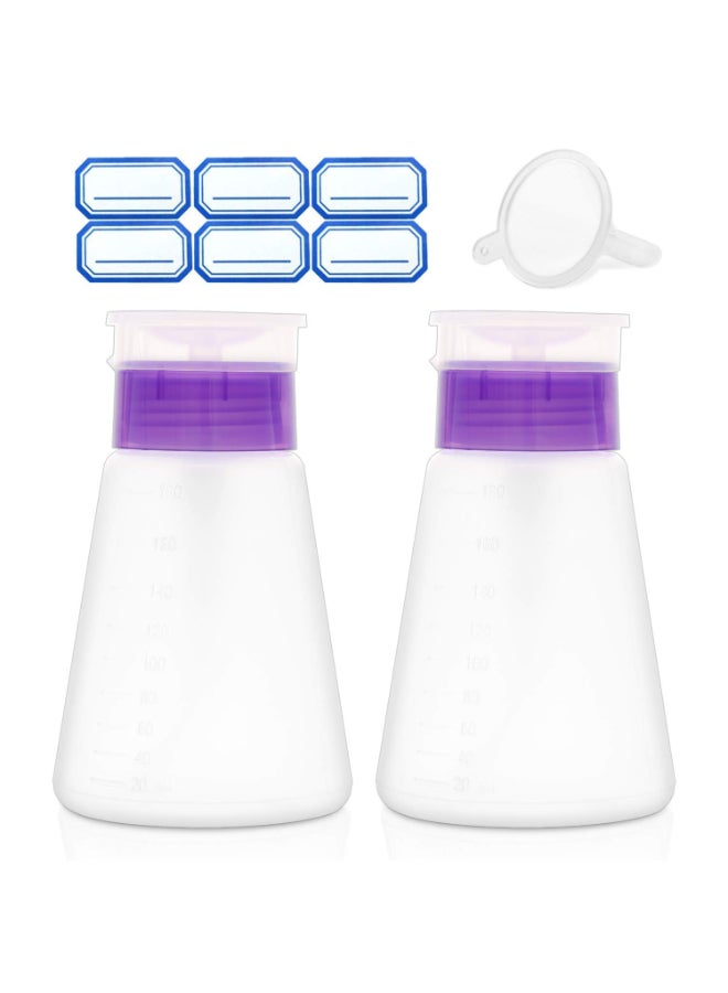 Jiulory Acetone Pump Dispenser Push Down Lockable Alcohol Dispenser Bottle 2 Packs 180ml OneTouch Pump Dispenser Empty Bottle for AlcoholAcetoneNail PolishToner ect 2 Packs 180ml - Image 3