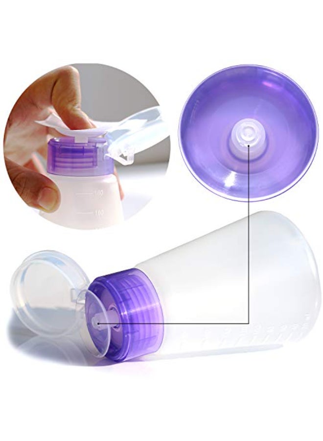 Jiulory Acetone Pump Dispenser Push Down Lockable Alcohol Dispenser Bottle 2 Packs 180ml OneTouch Pump Dispenser Empty Bottle for AlcoholAcetoneNail PolishToner ect 2 Packs 180ml - Image 4