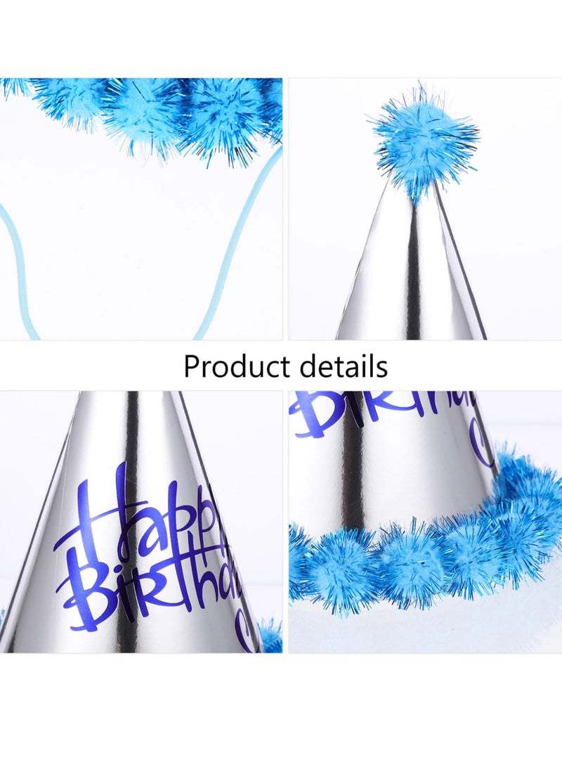 SYOSI 8pcs Birthday Party Cone Hats with Pom Pom Ball - Kids Happy Birthday Caps for Circus Themed Party and Costume Props - Image 3