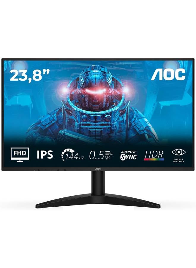 AOC 24B36X Gaming Monitor 23.8-inch Full HD 1920×1080, IPS Panel Type, 144Hz Refresh Rate, 0.5ms Response Time, Tilt Stand [24B36X] Black - Image 2