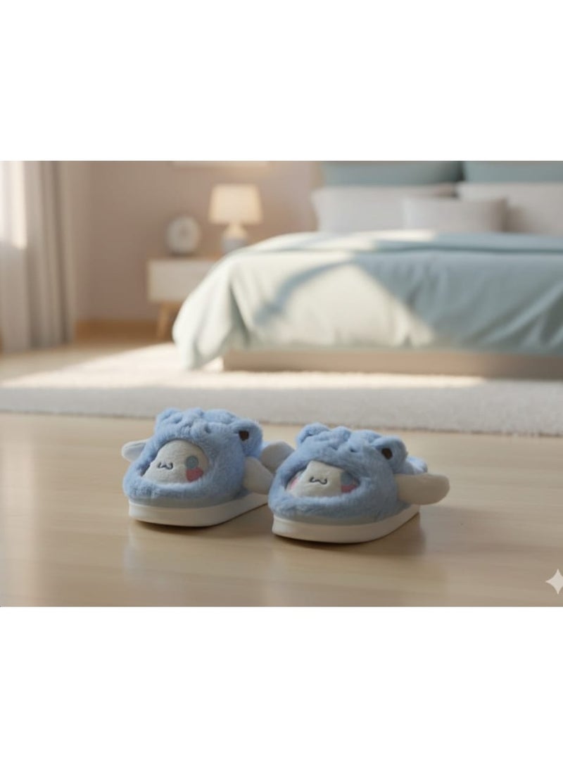 Cute Faux Fur Slippers for Girls – Comfortable, Warm, and Safe for Home Use - Size 34-35 - Image 2
