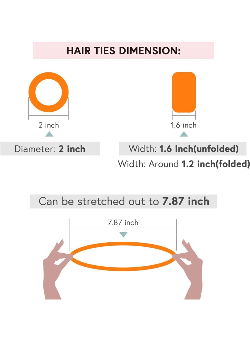أحزمة شعر كبيرة للتمدد لشعر سميك بعرض 5 سم، أحزمة شعر وحاملات ذيل حصان، حزام رأس، أربطة شعر، عبوة 12 قطعة - Image 4