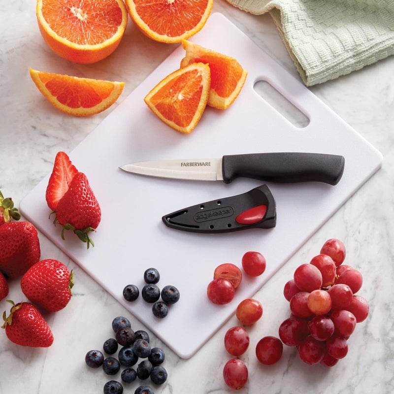 FARBERWARE Reversible Plastic Cutting Board, 8x10 Inch, White, Dishwasher Safe, Non-Porous and Durable for Chopping, Slicing, Prep, Easy to Store - Image 5