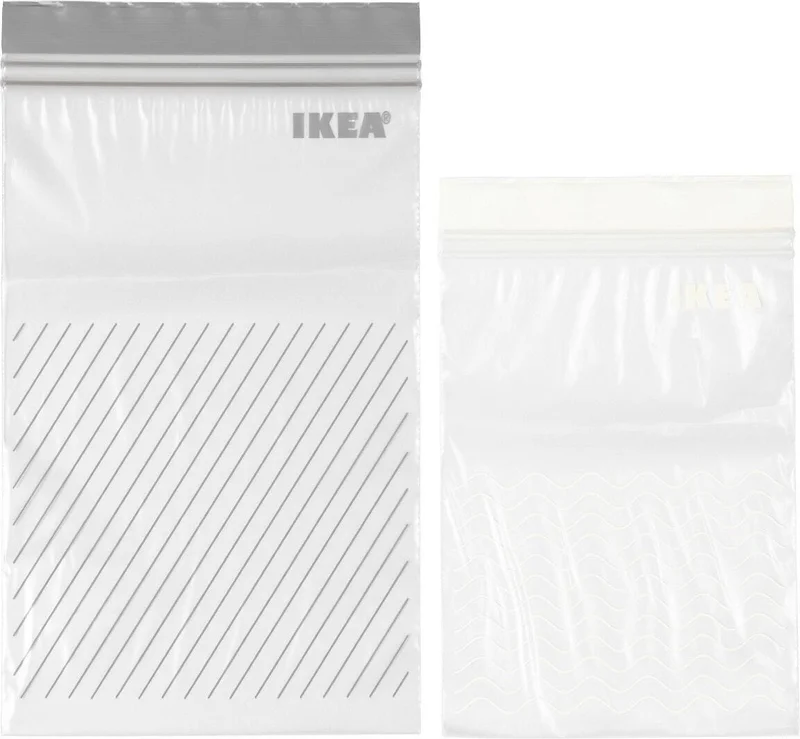 Ikea Lockable Refrigerator Bag 50 Pieces Dimensions: 25 Pieces 24X26.5 cm and 25 Pieces 20.5X20.5 C