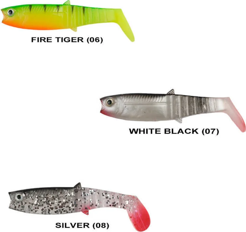 Remixon Buster Shad 8cm Silicone Bait (7 Pieces) White Black-Standard
