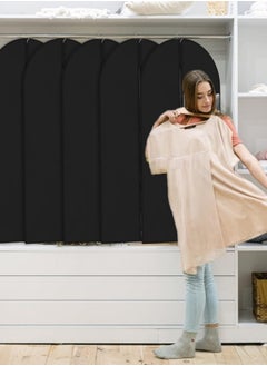 ماركة غير محددة عبوة من 5 قطع أكياس تخزين الملابس من مادة إيفا بنافذة عرض واضحة، أغطية ملابس مقاومة للغبار مقاس 24×55 بوصة – منظم ملابس متين وقابل لإعادة الاستخدام للخزانة الموسمية والسفر  - Image 4