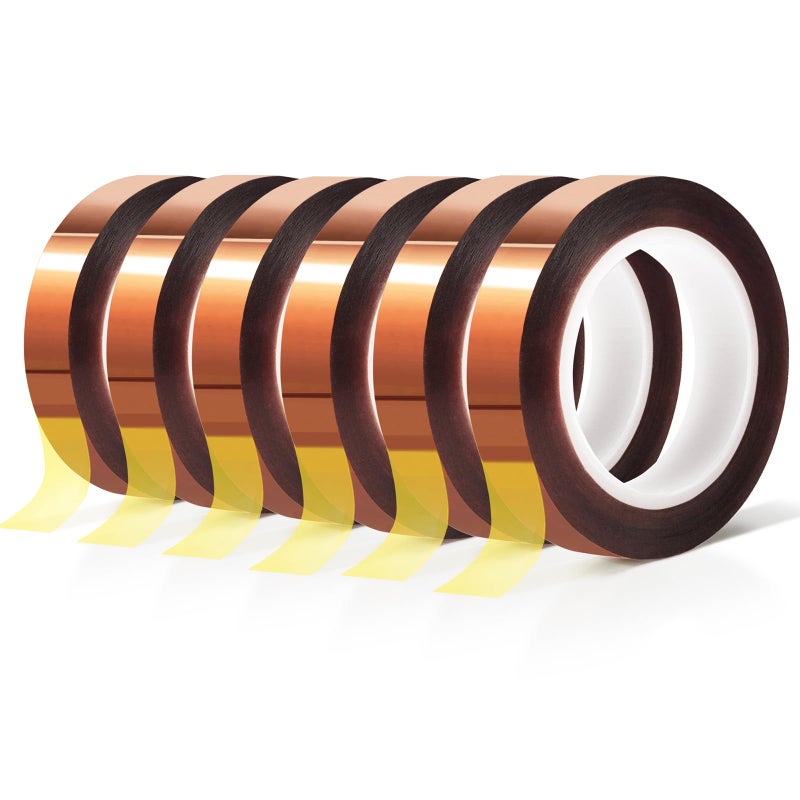MEBMIK 6 Rolls 10mm x16m(52FT) Heat Tape High Temperature Heat Resistant Tape Heat Transfer Tape for Heat Sublimation Press Vinyl,No Residue - Image 1