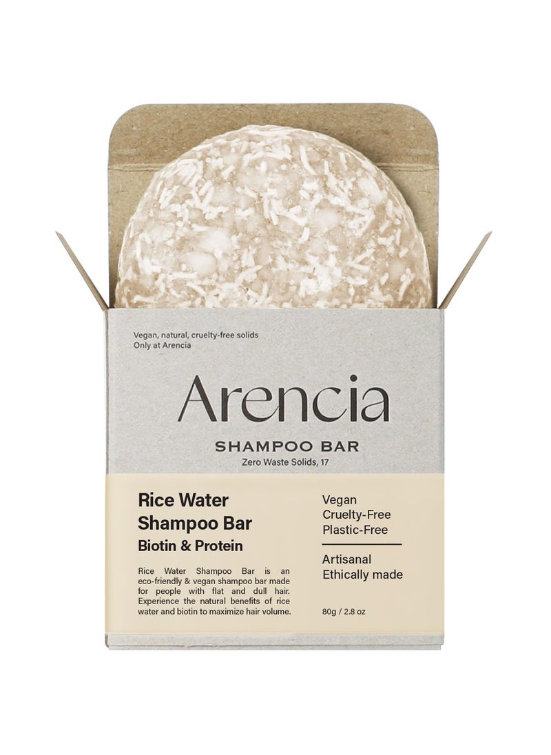 arencia Korean Rice Water Shampoo Bar for Hair Growth & Strengthening, All Natural Formula with Biotin & Protein - Korean Hair Care 